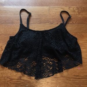 Black lace bathing suit top